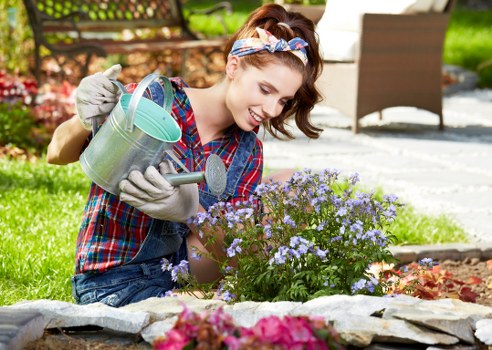Person using a screen reader to access garden maintenance information