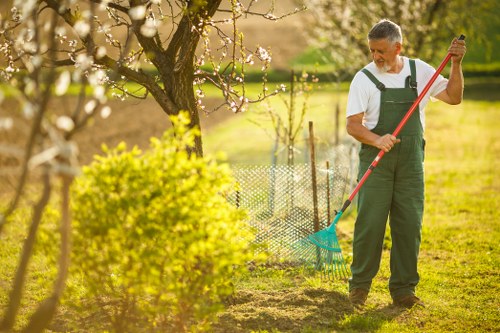 Customer completing a secure payment in the Garden Maintenance Southwark payments area